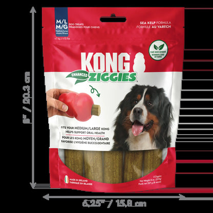 KONG Enhanced Ziggies Plant Based Dog Chew Treat, 5 Count, Large/Medium Dogs