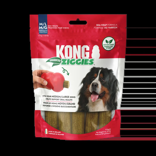 KONG Enhanced Ziggies Plant Based Dog Chew Treat, 5 Count, Large/Medium Dogs