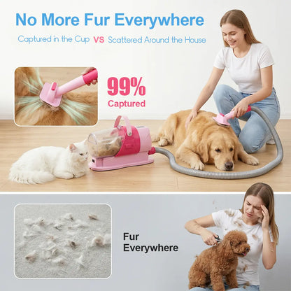 Anlecity 6-In-1 Pet Grooming Vacuum Kit for Dogs Cats, 3L Large Cup, 3 Suction Modes, Low Noise Dog Hair Vacuum Trimmer with 3-15Mm Guide Combs, 99% Hair Captured All-In-One Home Pet Groomer Remover #Petgrooming #Tiktokmademebuyit