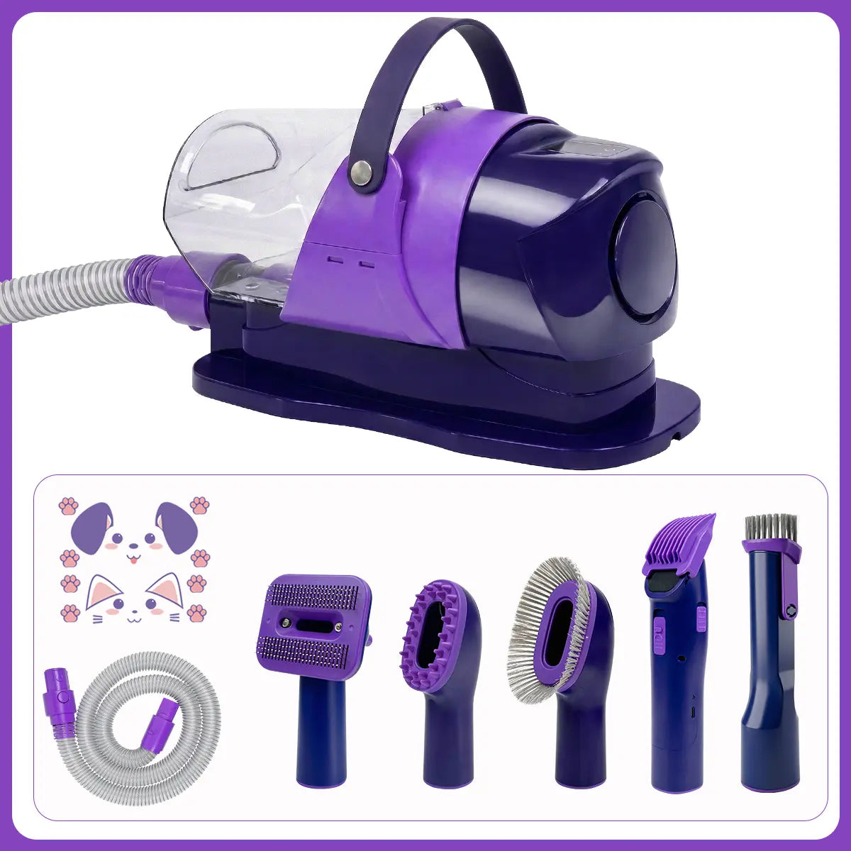 Anlecity 6-In-1 Pet Grooming Vacuum Kit for Dogs Cats, 3L Large Cup, 3 Suction Modes, Low Noise Dog Hair Vacuum Trimmer with 3-15Mm Guide Combs, 99% Hair Captured All-In-One Home Pet Groomer Remover #Petgrooming #Tiktokmademebuyit