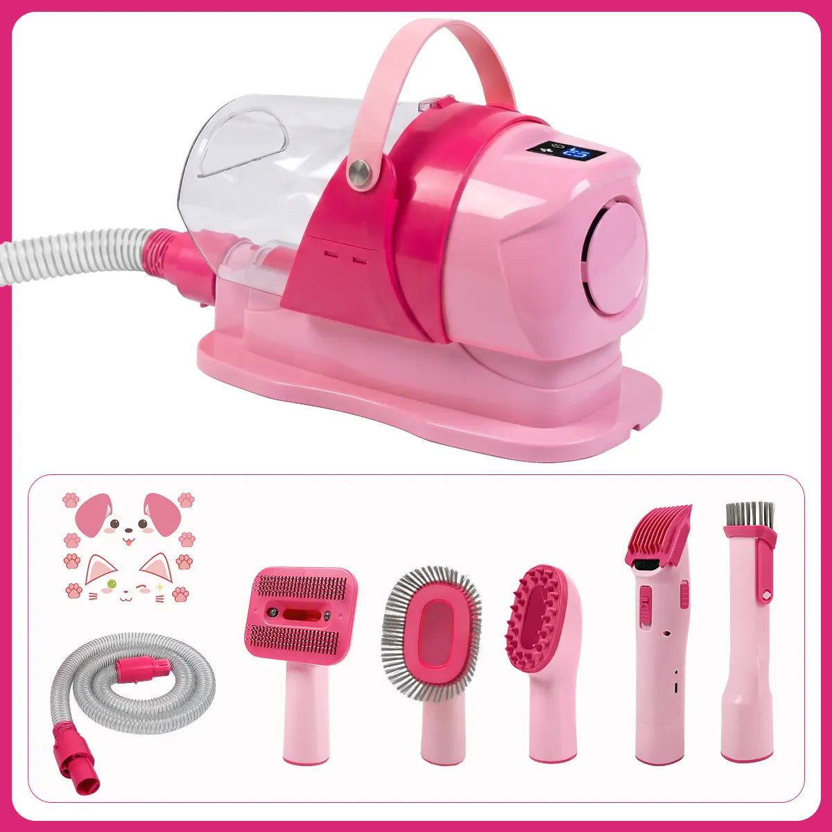 Anlecity 6-In-1 Pet Grooming Vacuum Kit for Dogs Cats, 3L Large Cup, 3 Suction Modes, Low Noise Dog Hair Vacuum Trimmer with 3-15Mm Guide Combs, 99% Hair Captured All-In-One Home Pet Groomer Remover #Petgrooming #Tiktokmademebuyit