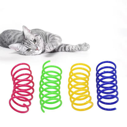 Pet Cat Toys Wide Durable Heavy Gauge Cat Spring Toy Colorful Springs Cat Pet Toy Coil Spiral Springs Pet Intera
